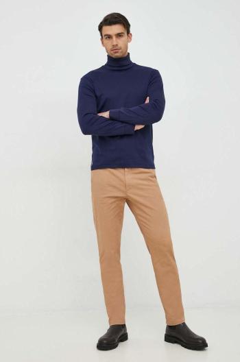 Kalhoty BOSS pánské, béžová barva, jednoduché