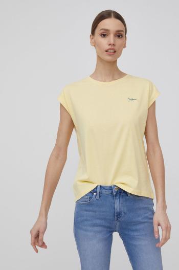Bavlněné tričko Pepe Jeans Bloom žlutá barva
