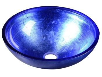 SAPHO MURANO BLU, skleněné umyvadlo kulaté 40x14 cm, modrá AL5318-65