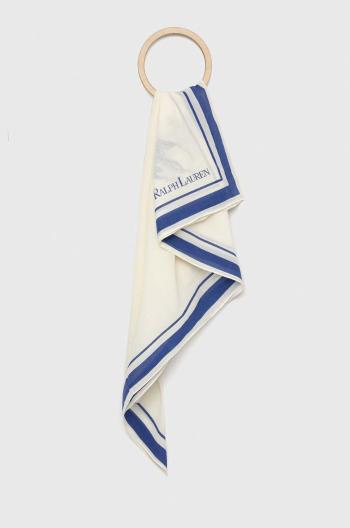 Bavlněný šátek Polo Ralph Lauren béžová barva