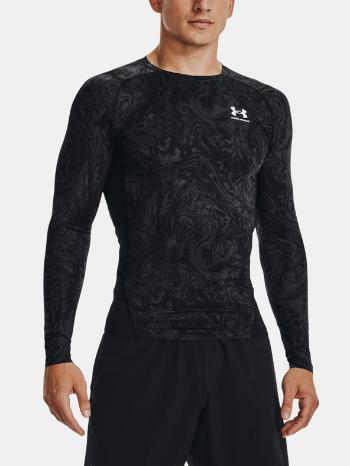 Under Armour UA HG Armour Comp Print LS Triko Černá