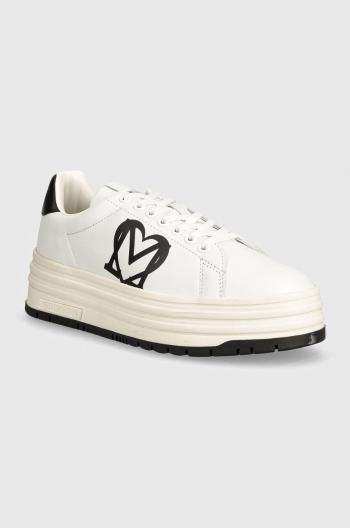 Kožené sneakers boty Love Moschino bílá barva, JA15096G1LIA110A