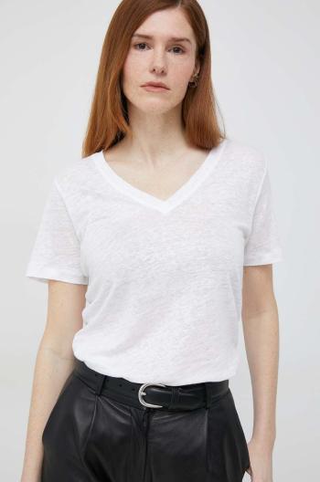 Plátěné tričko Calvin Klein bílá barva