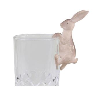 Dekorace zajíček na skleničku Hare Latté  - 6*2,5*11 cm 39577-20