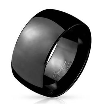 Šperky4U Pánský černý ocelový prsten - velikost 62 - OPR1657-62