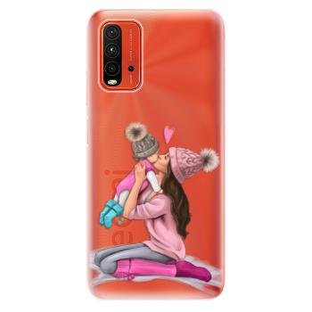 Odolné silikonové pouzdro iSaprio - Kissing Mom - Brunette and Girl - Xiaomi Redmi 9T