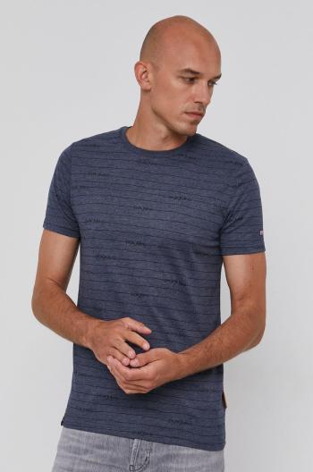 Tričko Pepe Jeans KIF pánské, tmavomodrá barva, vzorované