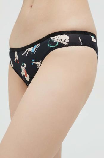 Kalhotky brazilky Moschino Underwear 3-pack černá barva