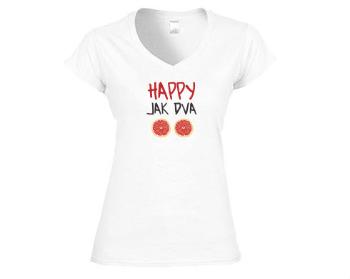 Dámské tričko V-výstřih Happy jak dva grepy