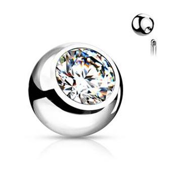 Šperky4U Náhradní kulička se zirkonem 1,6 x 4 mm - ND024C-1604