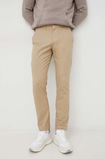 Kalhoty GAP pánské, béžová barva, přiléhavé