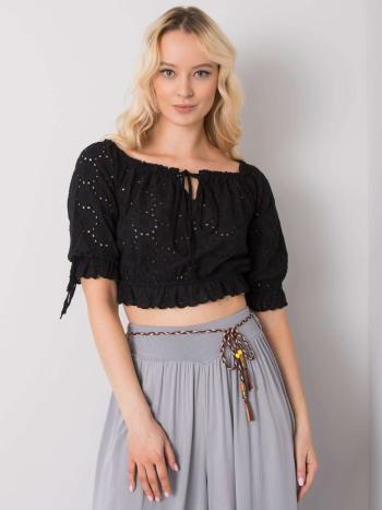 ČERNÝ CROP TOP S VÁZÁNÍM TW-TP-BI-25455.43-BLACK Velikost: M