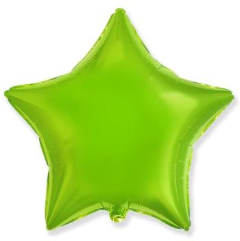 Balón foliový 45 cm Hvězda zelená limetka - Flexmetal