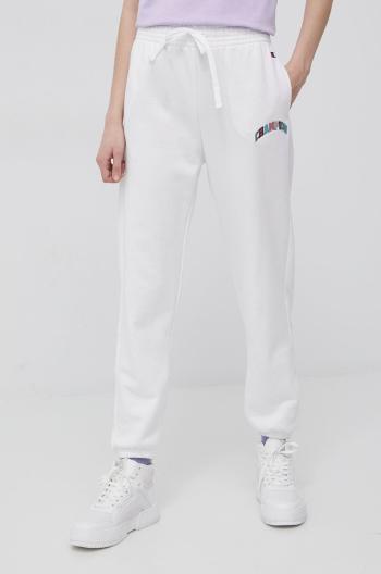 Kalhoty Champion 114966 dámské, bílá barva, s aplikací