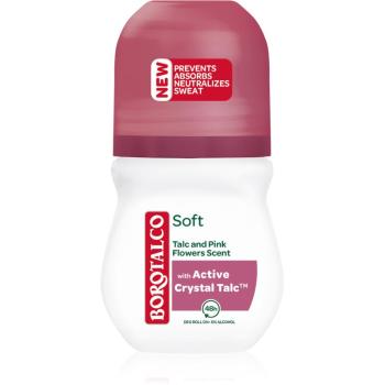 Borotalco Soft Talc & Pink Flower kuličkový deodorant roll-on bez alkoholu 50 ml