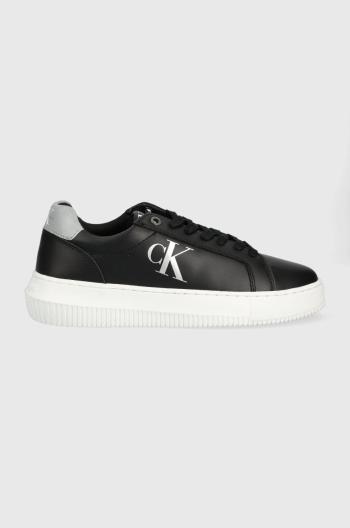 Kožené sneakers boty Calvin Klein Jeans Chunky Cupsole Laceup Low černá barva
