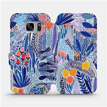 Flip pouzdro na mobil Samsung Galaxy S7 Edge - MP03P Modrá květena (5903516764280)