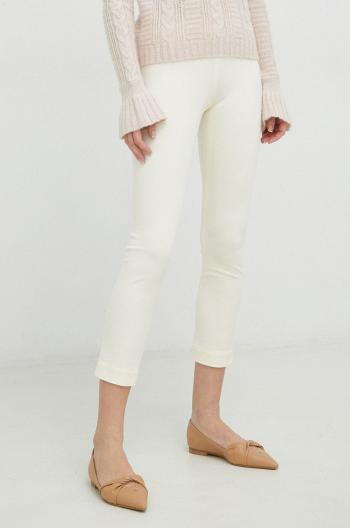 Kalhoty Liviana Conti dámské, tmavomodrá barva, jednoduché, medium waist