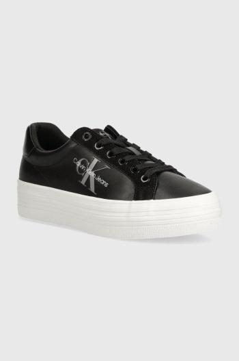 Sneakers boty Calvin Klein Jeans BOLD VULC FLATF LOW MIX ML MTR černá barva, YW0YW01492