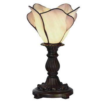 Béžová stolní lampa Tiffany Christelle - Ø 20*30 cm E14/max 1*25W 5LL-6099N