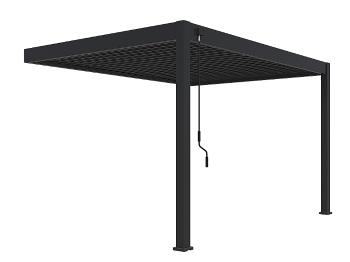 Zahradní hliníková pergola do stěny 4x3 m (antracit)