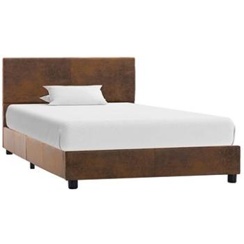 Rám postele hnědý umělá broušená kůže 100x200 cm (284781)