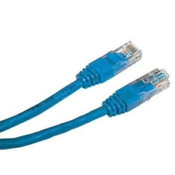 Síťový LAN kabel UTP patchcord, Cat.5e, RJ45 samec - RJ45 samec, 0.25 m, nestíněný, modrý, economy, DOPRODEJ