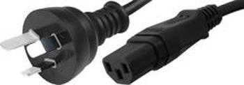 Síťový kabel HAWA 1008256, zástrčka (Austrálie) <=> IEC zásuvka, 2.00 m, černá