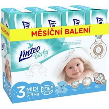 LINTEO Baby Prémium MIDI (5–9 kg) 216 ks  (8595686303702)
