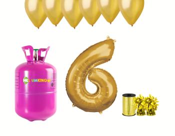 HeliumKing Helium párty set na 6. narozeniny se zlatými balónky