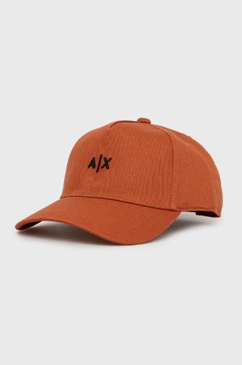 Čepice Armani Exchange oranžová barva, s aplikací