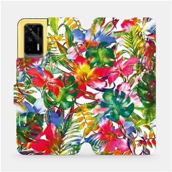 Flipové pouzdro na mobil Realme GT 5G - MG07S Pestrobarevné květy a listy (5903516667901)