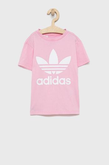 Dětské tričko adidas Originals HC1974 růžová barva