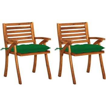 Zahradní jídelní židle s poduškami 2 ks masivní akáciové dřevo, 3060840 (3060840)
