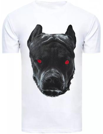 Bílé tričko s potiskem pitbull vel. 2XL