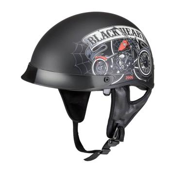 Moto přilba W-TEC Black Heart Rednut Barva Skulls/Matt Black, Velikost XL (61-62)