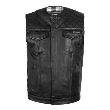 Kožená moto vesta W-TEC Losango  Black  3XL