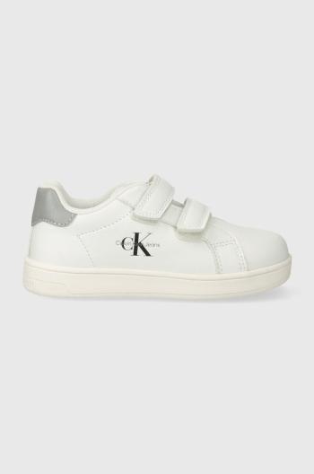 Dětské sneakers boty Calvin Klein Jeans bílá barva