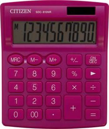 Citizen Office SDC-810NRPKE kapesní kalkulačka růžová Displej (počet míst): 10 solární napájení, na baterii (š x v x h) 105 x 21 x 127 mm