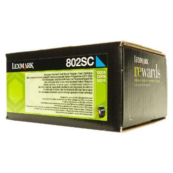 Lexmark originální toner 80C2SC0, cyan, 2000str., return, Lexmark CX310dn, CX310n, CX410de, CX410