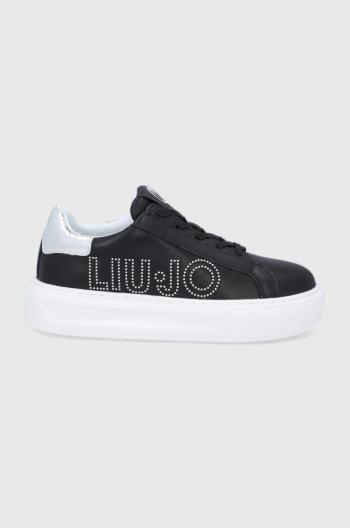 Kožené boty Liu Jo Kylie 05 černá barva, na platformě