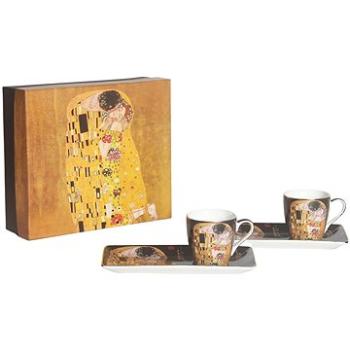 Home Elements Espresso set 2×75 ml s podtácky, Klimt, Polibek tmavý (KLIMT0010)