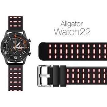 Aligator Watch 22 mm silikonový řemínek Duální červený (22AW0001)