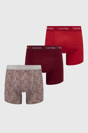 Boxerky Calvin Klein Underwear 3-pack pánské, červená barva