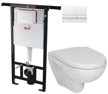 ALCADRAIN Jádromodul předstěnový instalační systém s bílým tlačítkem M1710 + WC JIKA LYRA PLUS + SEDÁTKO DURAPLAST AM102/1120 M1710 LY6