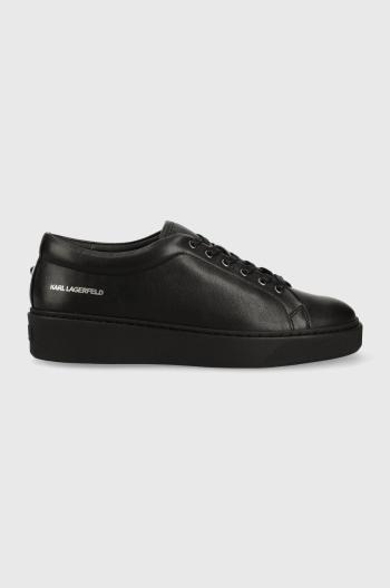 Kožené sneakers boty Karl Lagerfeld FLINT černá barva, KL53320