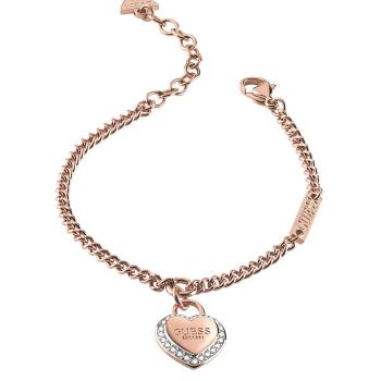 Guess Módní pozlacený náramek Fine Heart JUBB01422JWRG 17 - 21 cm - L