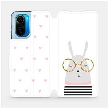Flipové pouzdro na mobil Xiaomi Poco F3 - MH02S Králíček s brýlemi a růžová srdíčka (5903516666386)