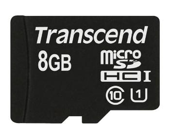 TRANSCEND MicroSDHC karta 8GB Premium, Class 10 UHS-I 300x, bez adaptéru