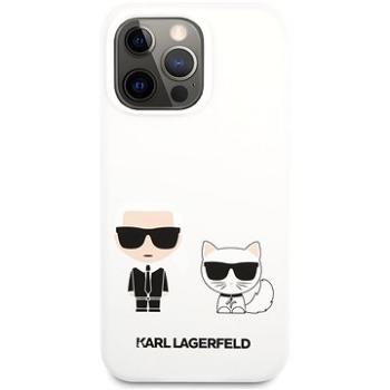 Karl Lagerfeld and Choupette Liquid Silicone pro Apple iPhone 13 Pro White (3666339027117)